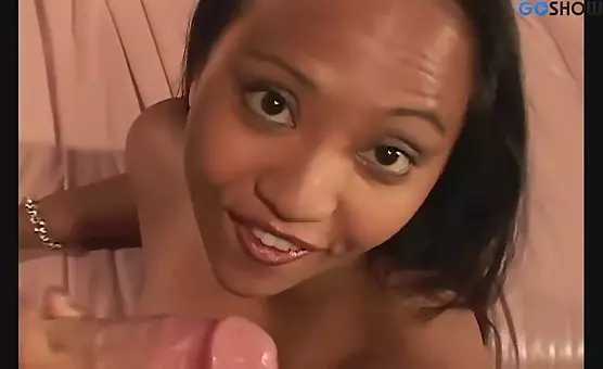 Ebony Beauty Strokes Him, Tantalizing Anal Climax
